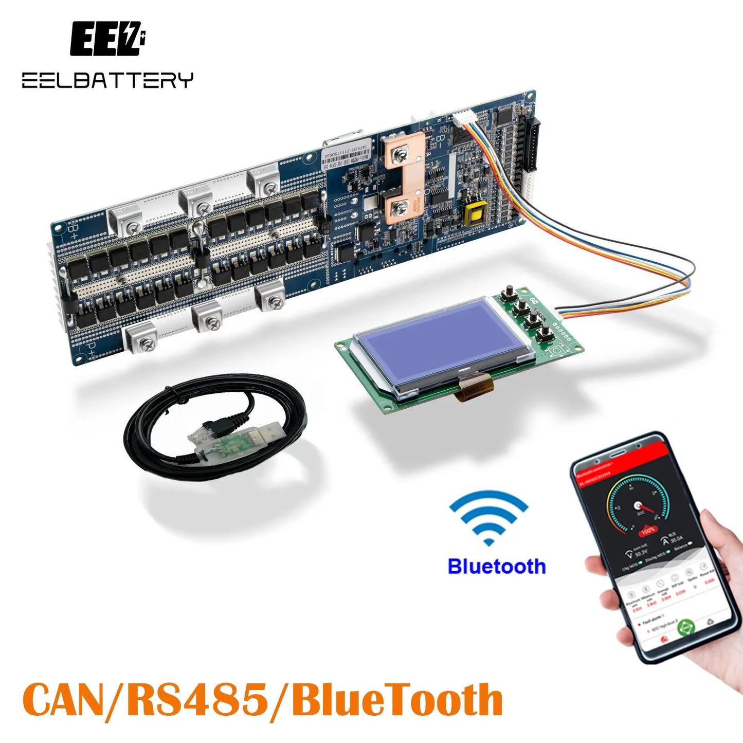 DIY Solar-Akku Bausatz mit BMS für LiFePo4 48V 16S Weiß