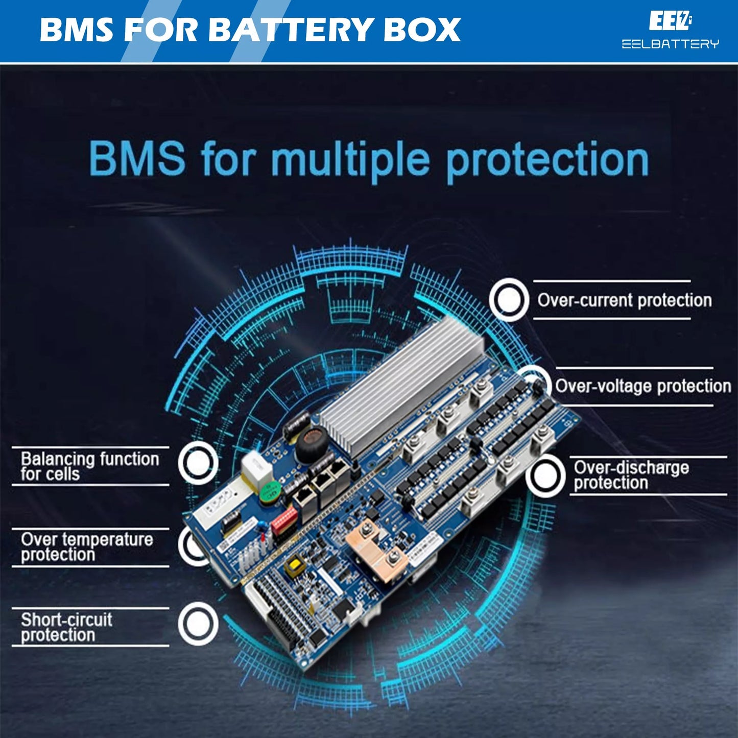 DIY Solar-Akku Bausatz mit BMS für LiFePo4 48V 16S Weiß