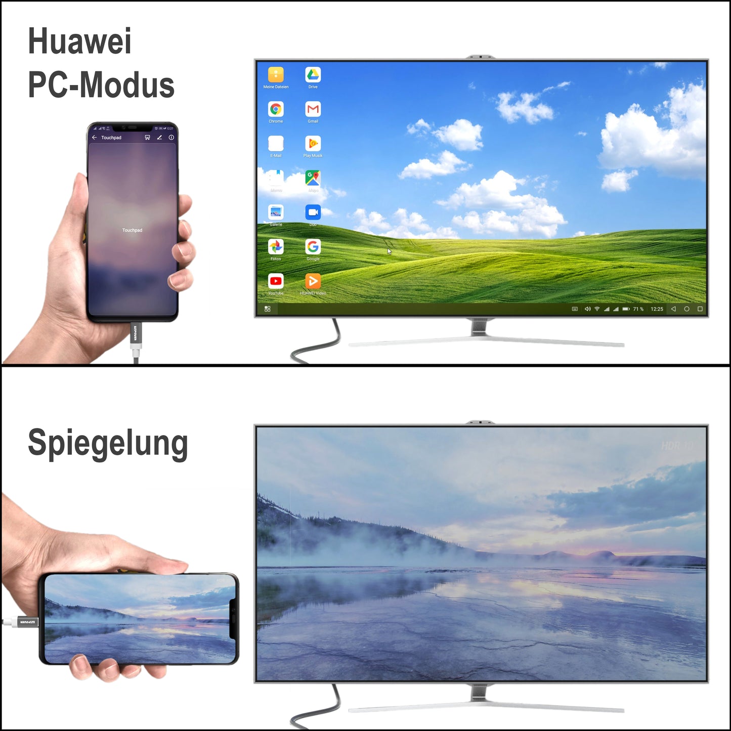 USB C auf HDMI Adapter Kabel für Huawei PC Modus