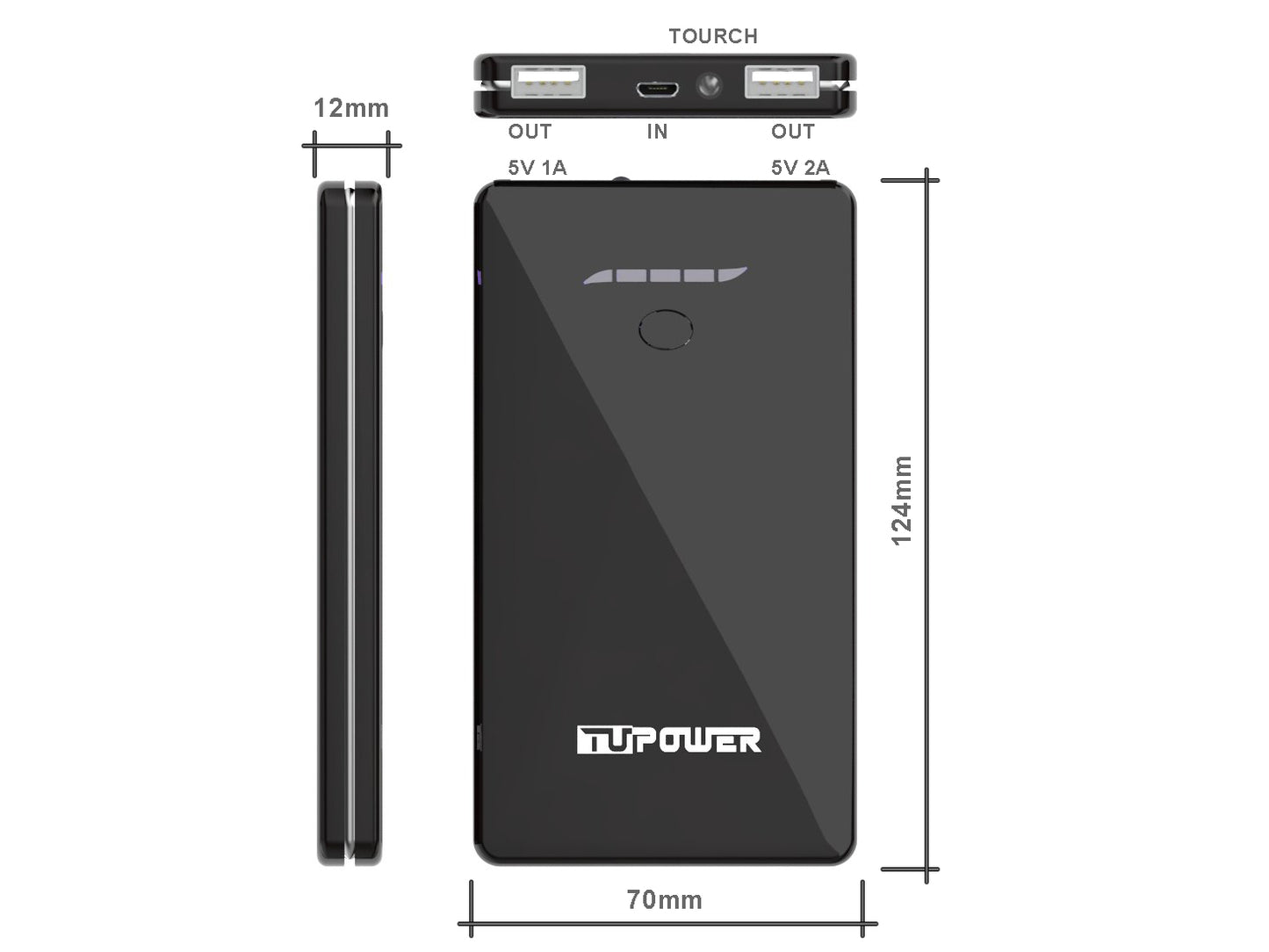 Power Bank /  Mobile Ladegerät 8000mAh Slim