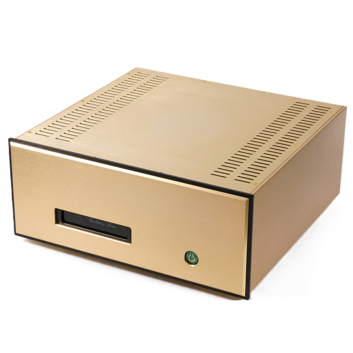BRZHIFI FM711MKII Class-AB Stereo-Endstufe in Gold Frontansicht