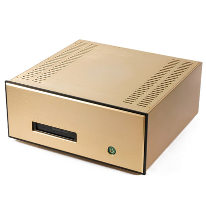 BRZHIFI FM711MKII Class-AB Stereo-Endstufe in Gold Frontansicht