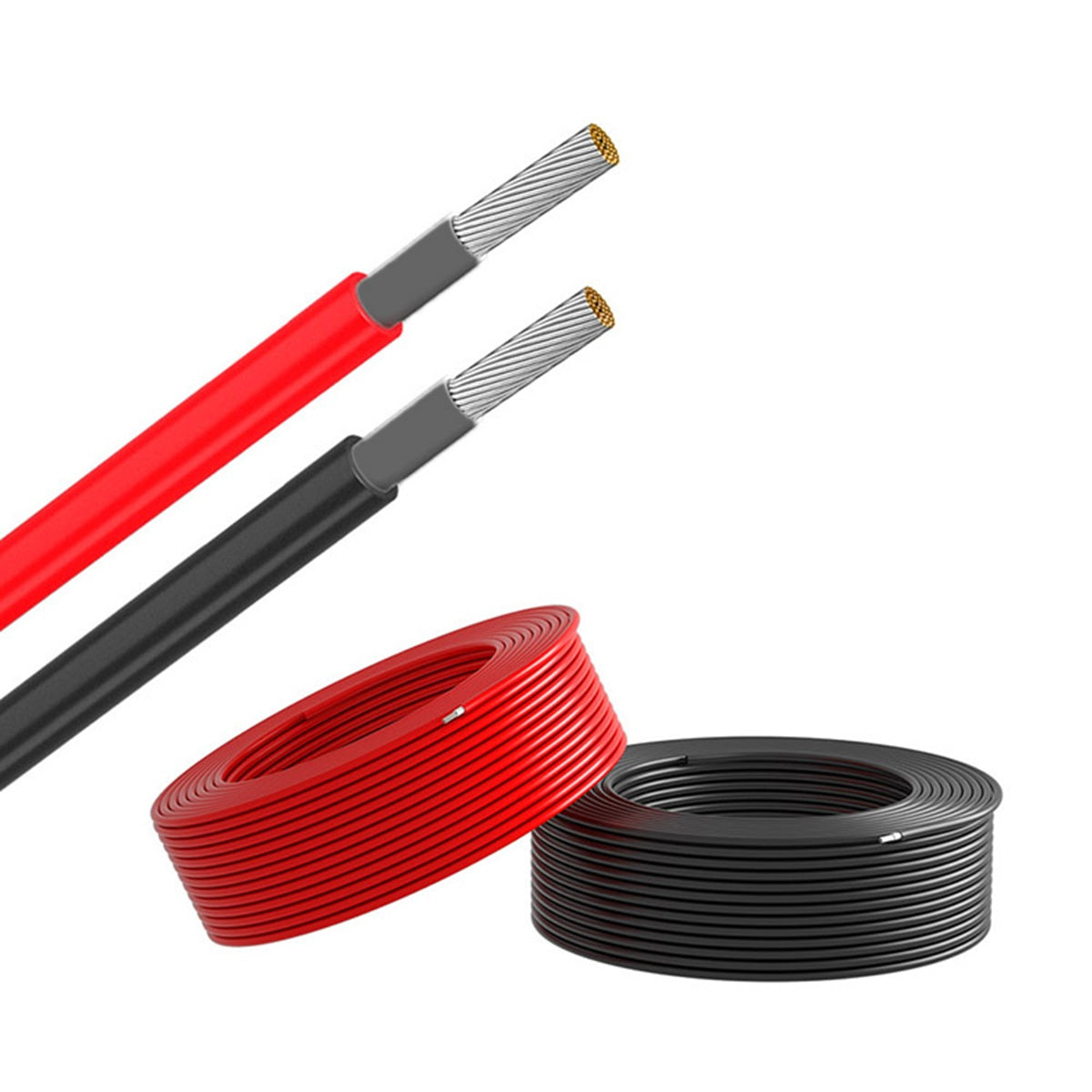 Solarkabel 6mm² H1Z2Z2-K 100m Rolle für Photovoltaikanlagen
