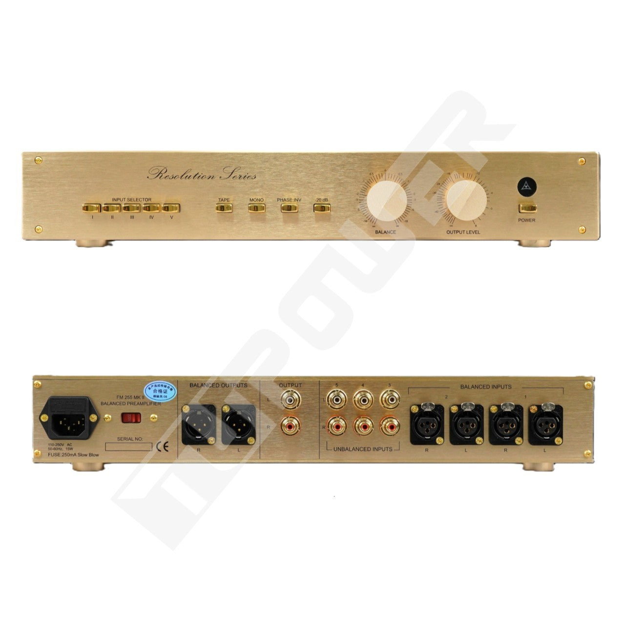 BRZHIFI FM255 technische Daten XLR RCA Vorverstärker