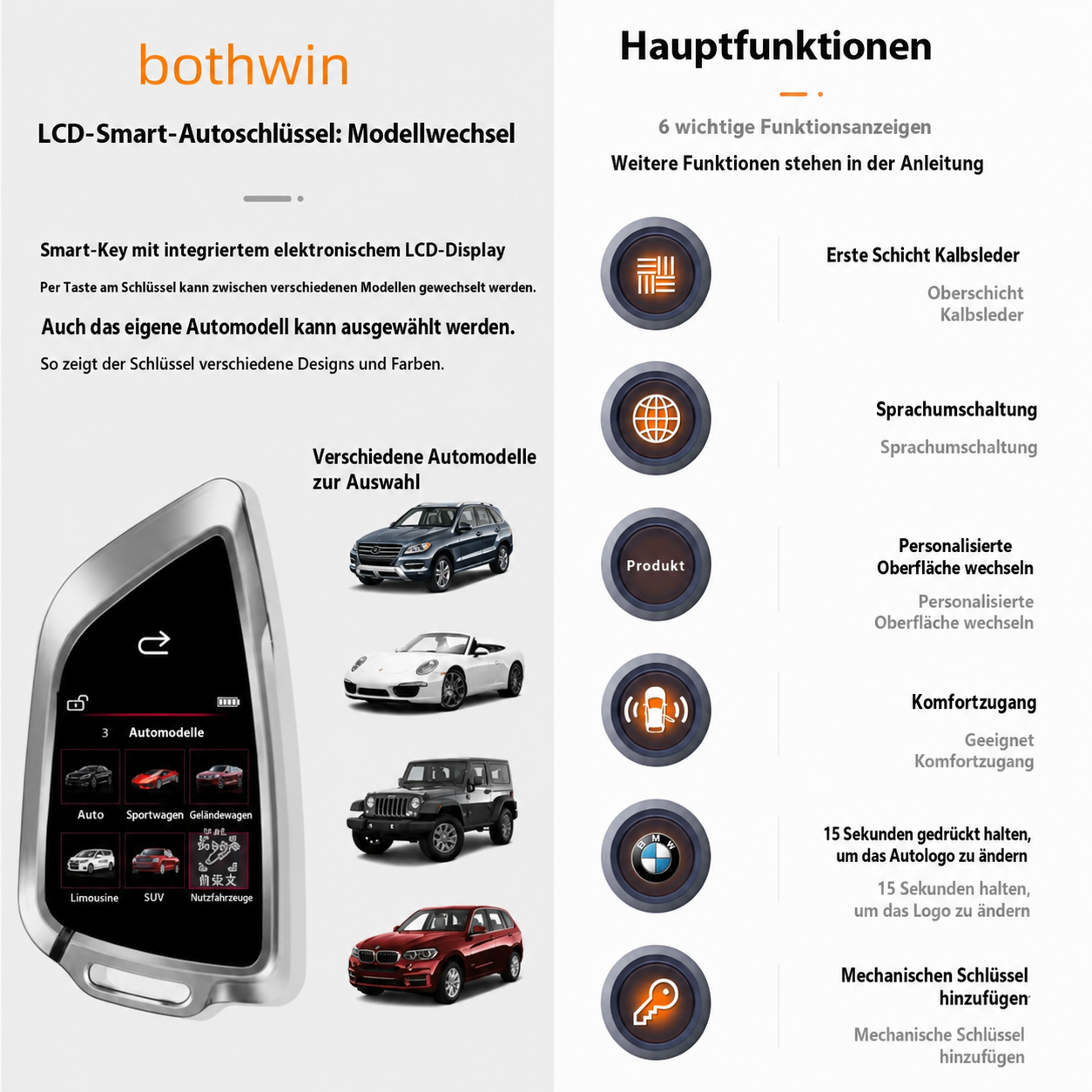 Smart Key EN900 Silber Hauptfunktionen
