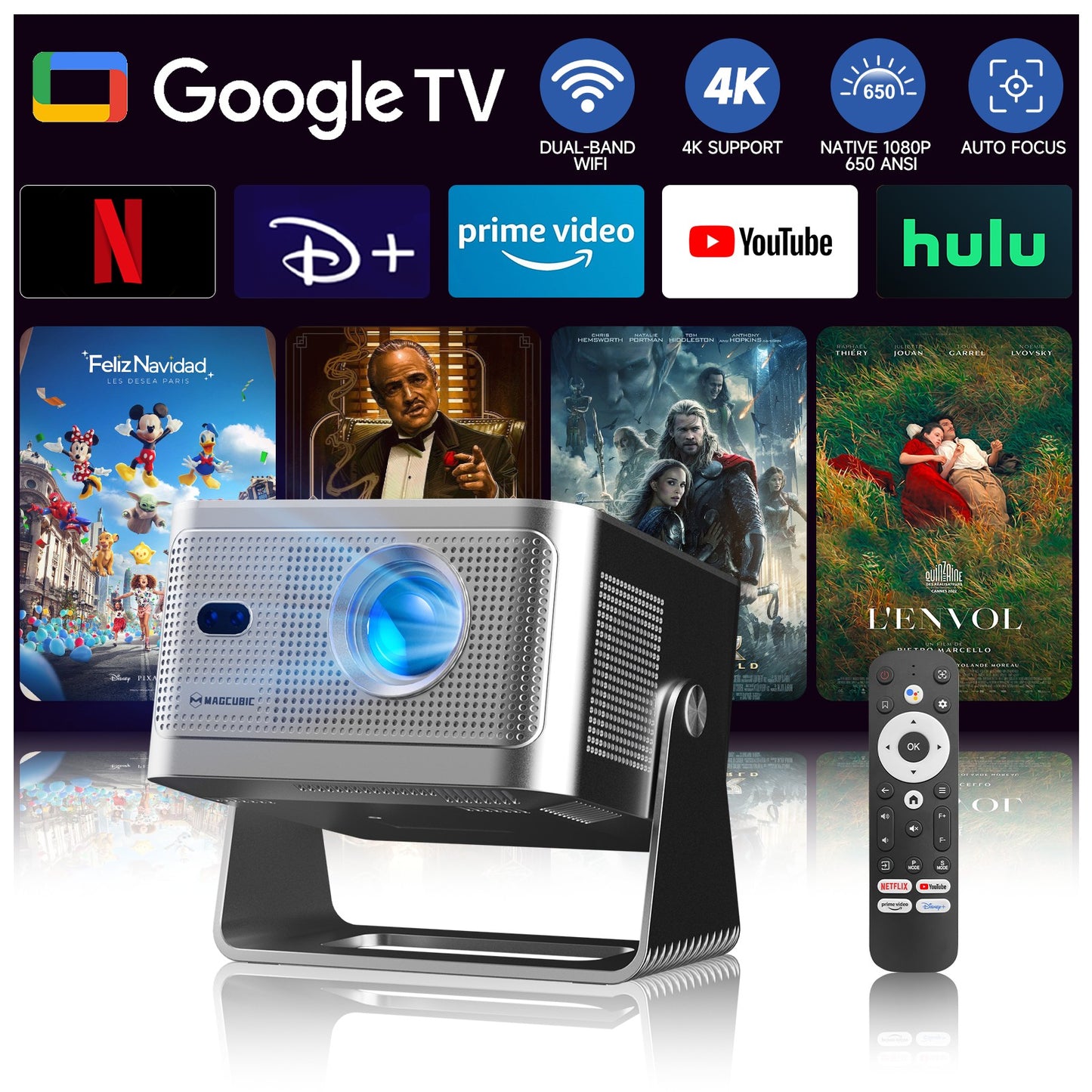 Magcubic HY350 Google TV Projektor 1080P