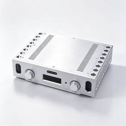 BRZHIFI BZ-A600i Class-AB HiFi-Vollverstärker – Front- und Draufsicht