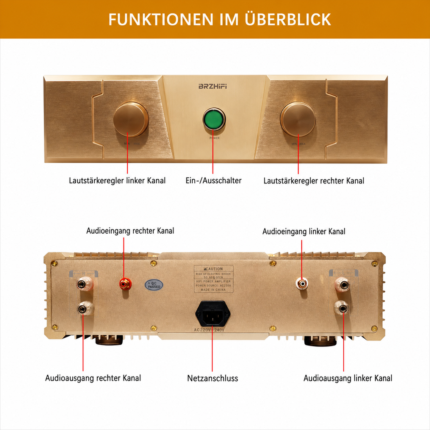 BRZHIFI 300A-HJB Funktionsübersicht