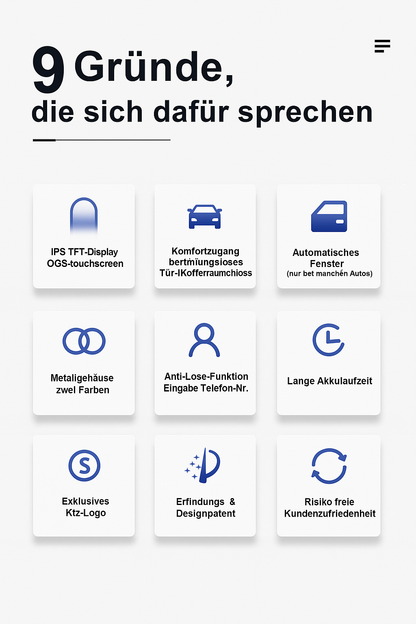 Intelligenter LCD Autoschlüssel Smart Key mit Touchscreen + Umbau