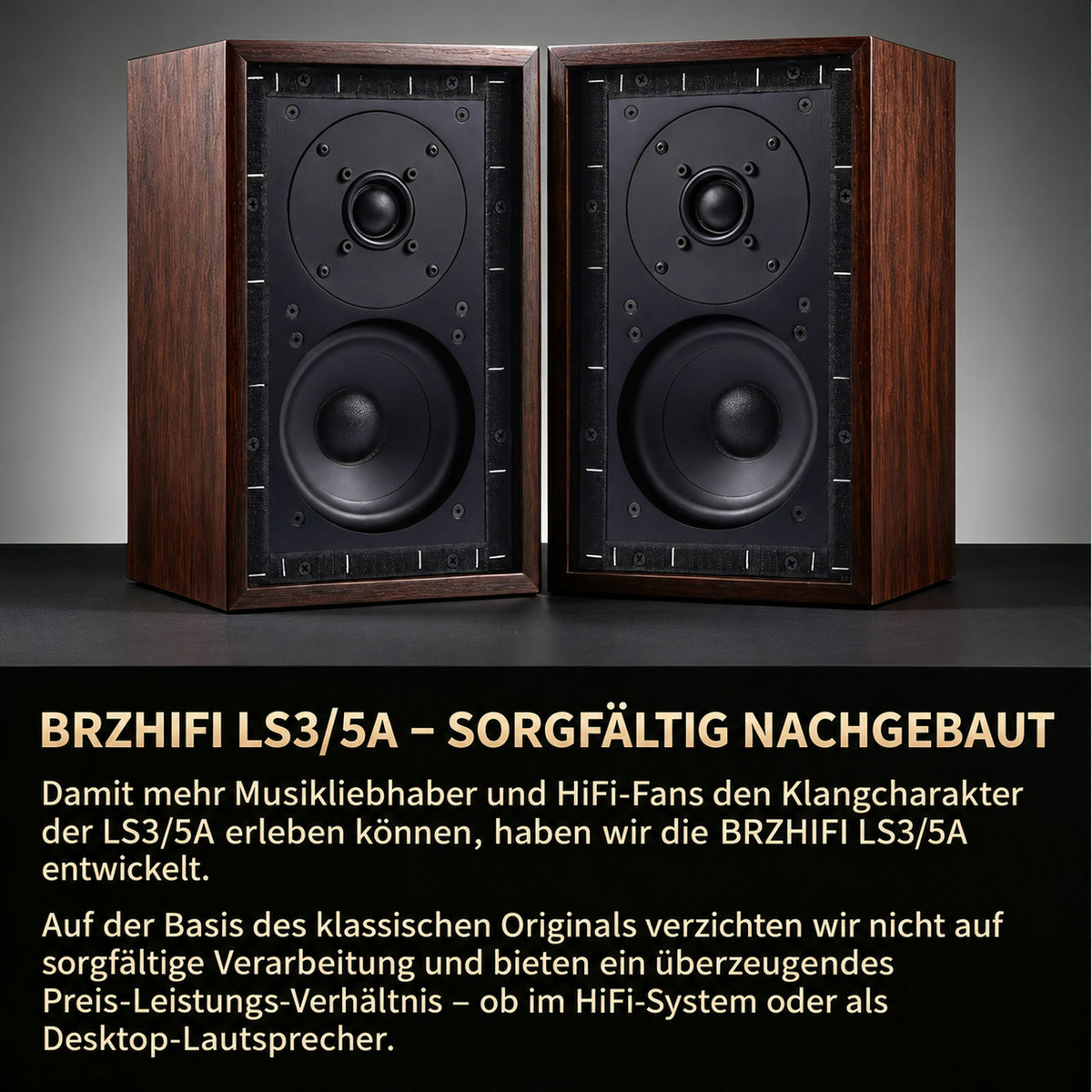 BRZHIFI LS3/5A Regallautsprecher-Paar – passiv, 2-Wege
