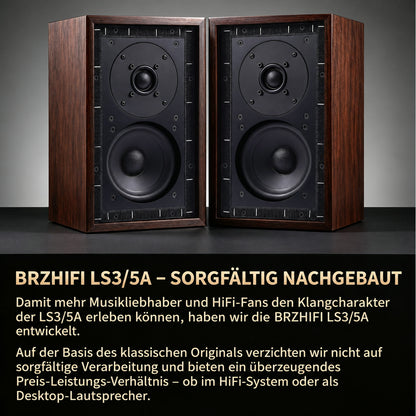 BRZHIFI LS3/5A Regallautsprecher-Paar – passiv, 2-Wege