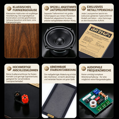 BRZHIFI LS3/5A Regallautsprecher-Paar – passiv, 2-Wege