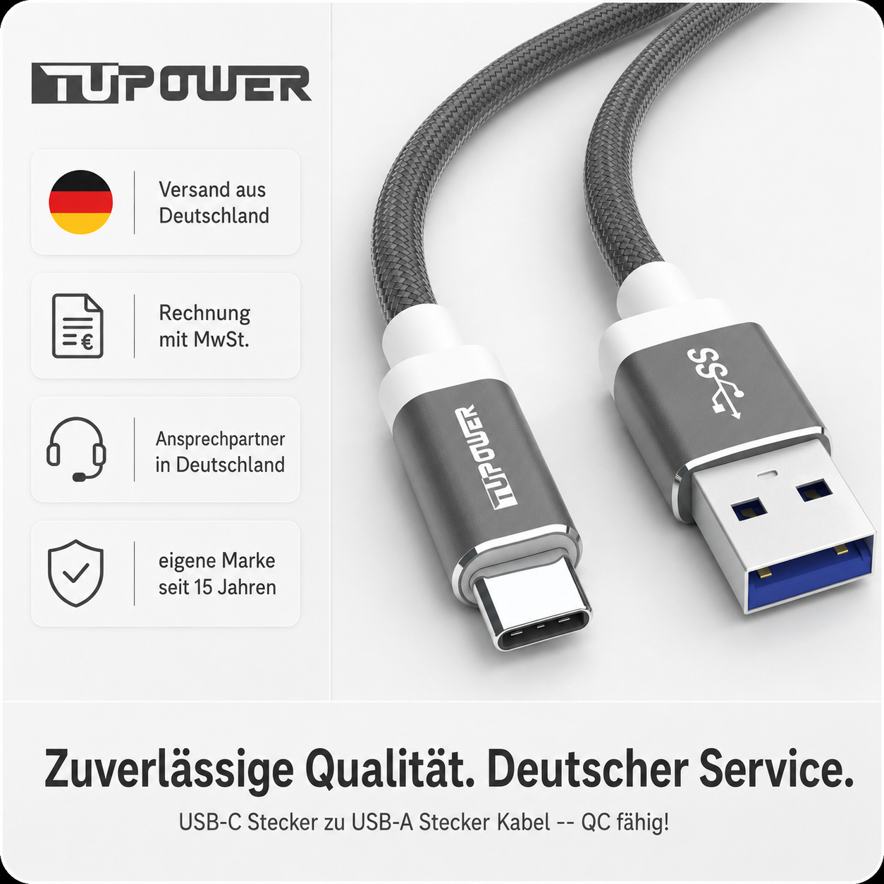 USB A zu USB C Kabel aus Deutschland