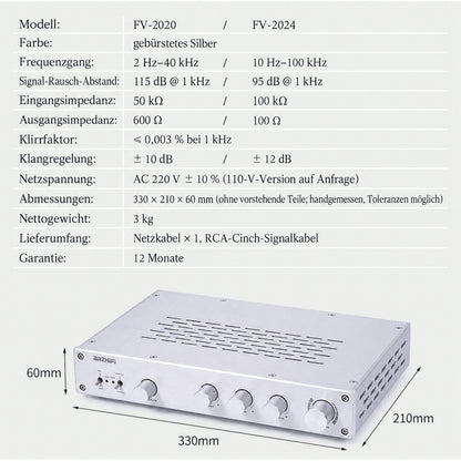 Hersteller-Produktdaten im Vergleich: BRZHIFI FV-2020 und FV-2024