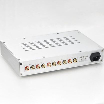 BRZHIFI FV-2020 Vorstufe, Rückansicht mit vier Stereo-RCA-Eingängen und RCA-Ausgang