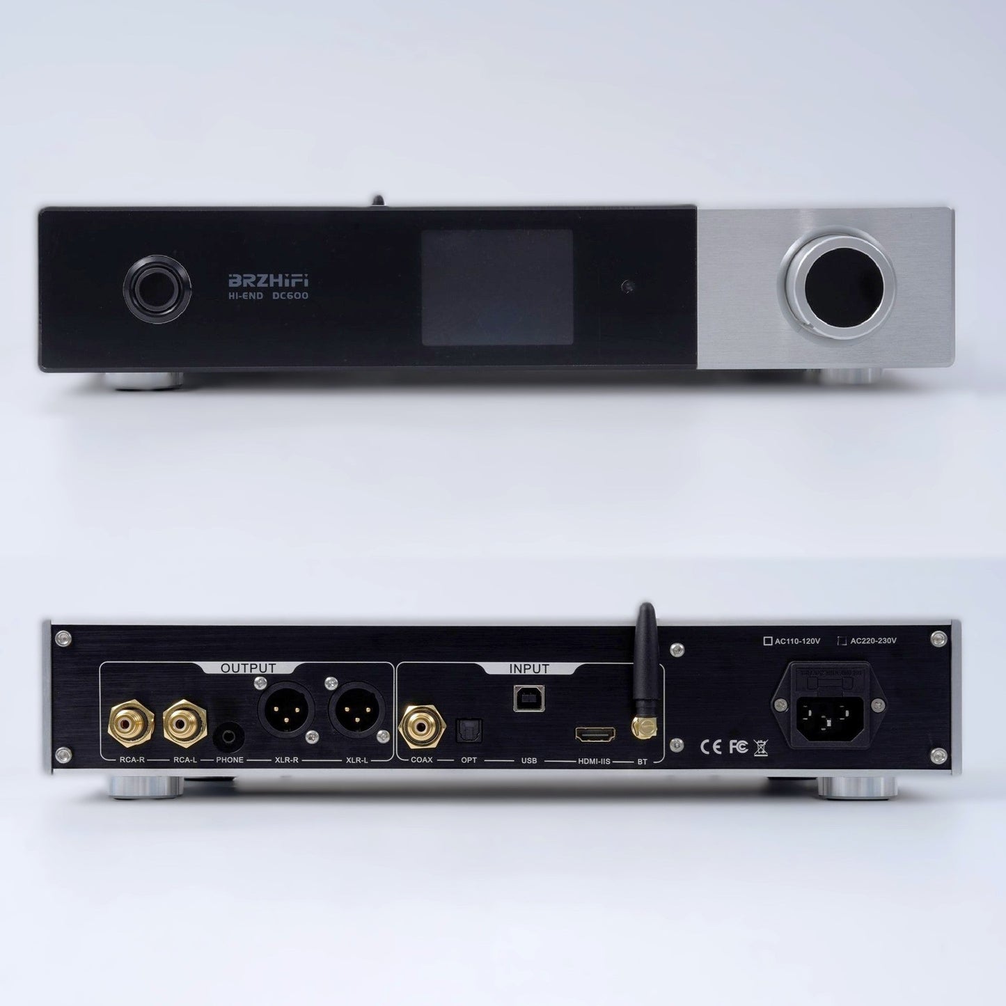 BRZHIFI DC600 HiFi DAC mit XLR RCA und Kopfhörerausgang