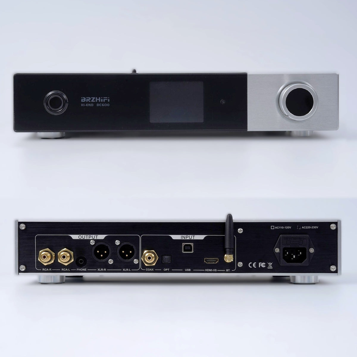 BRZHIFI DC600 HiFi DAC mit XLR RCA und Kopfhörerausgang
