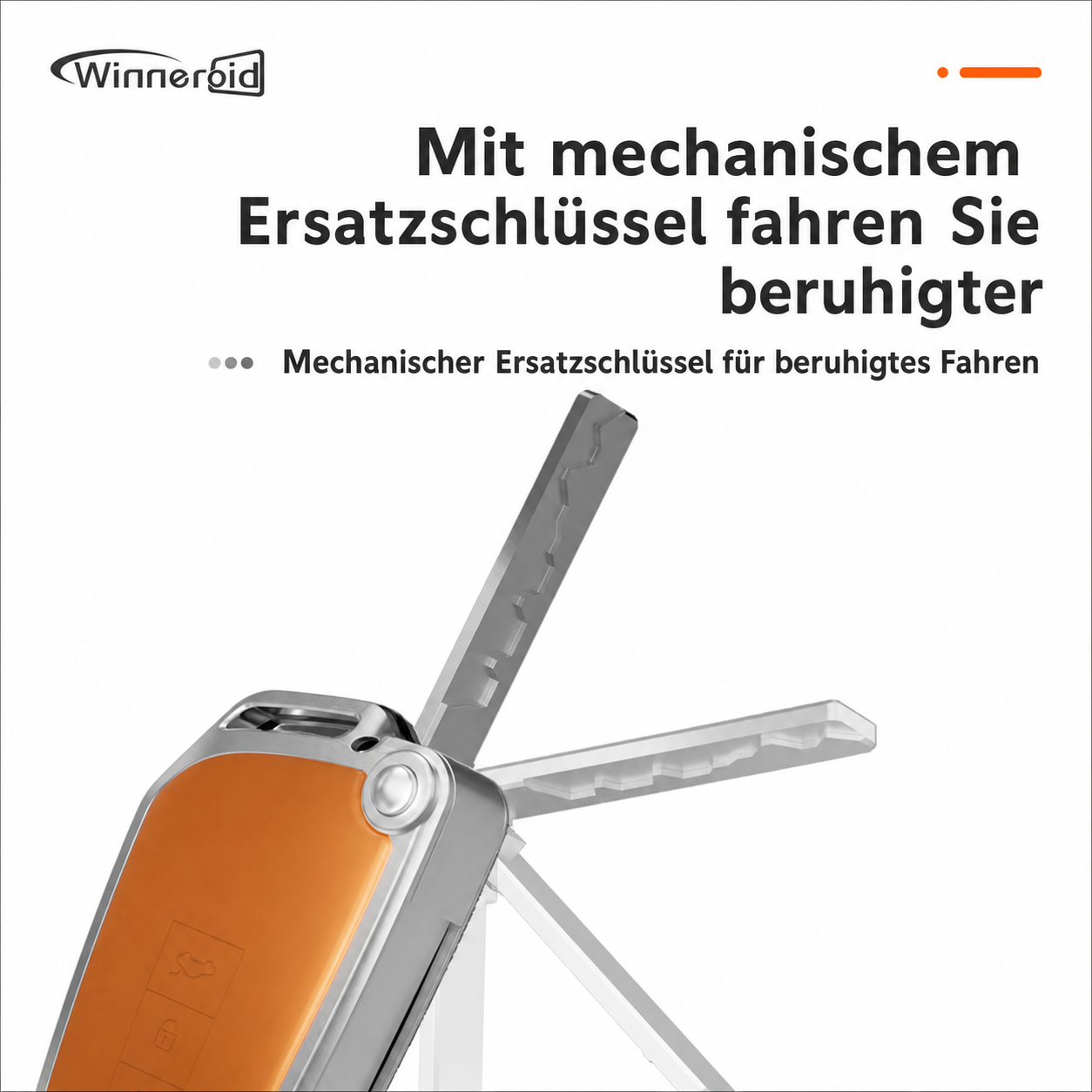 Smart Key EN900 Silber mit mechanischer Ersatzschlüssel