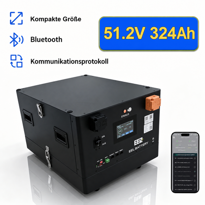 EEL Battery 51,2V 324Ah LiFePO4 Solarspeicher Vorderansicht