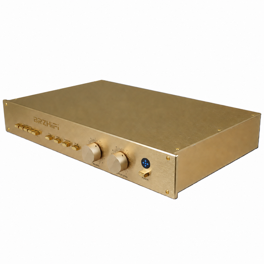 BRZHIFI 255 HiFi Vorstufe in Gold mit XLR und RCA Eingängen