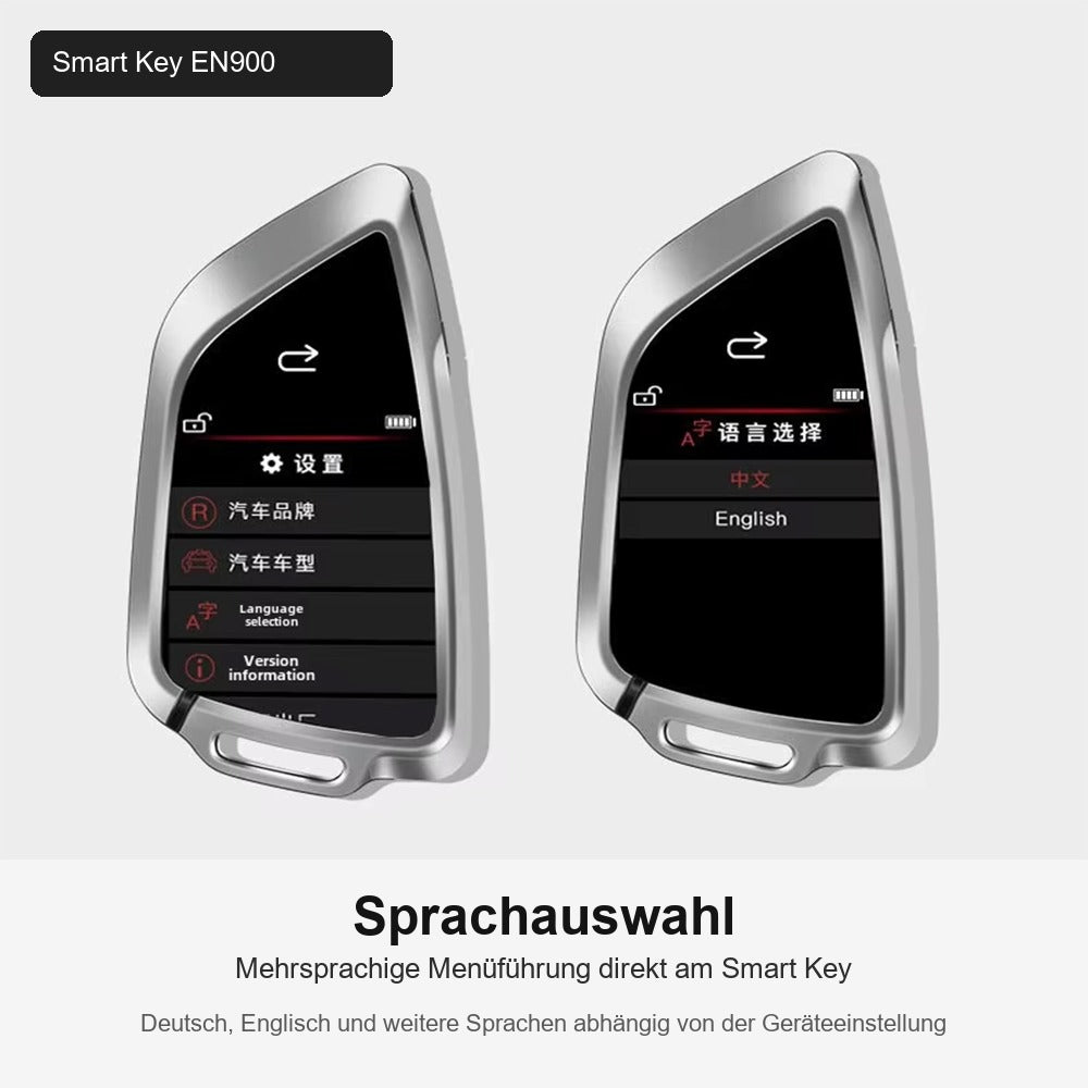 Smart Key EN900 Silber Sprachauswahl mit deutscher Bildbeschriftung