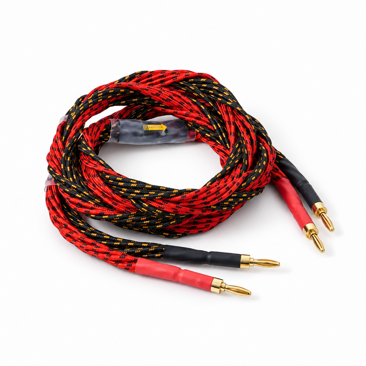 TUPower HiFi-Lautsprecherkabel Stereo-Paar 2 × 3,5 m, geflochten, mit Bananensteckern